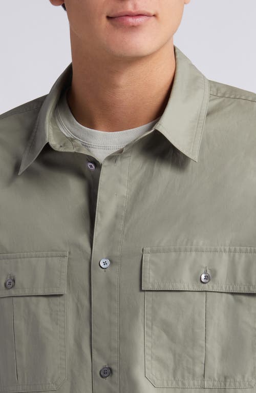 Shop Frame Military Button-up Overshirt In Dry Sage