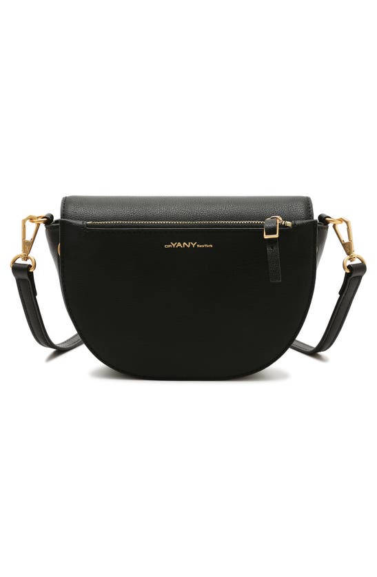 Shop Oryany Lottie Leather Saddle Crossbody Bag In Black