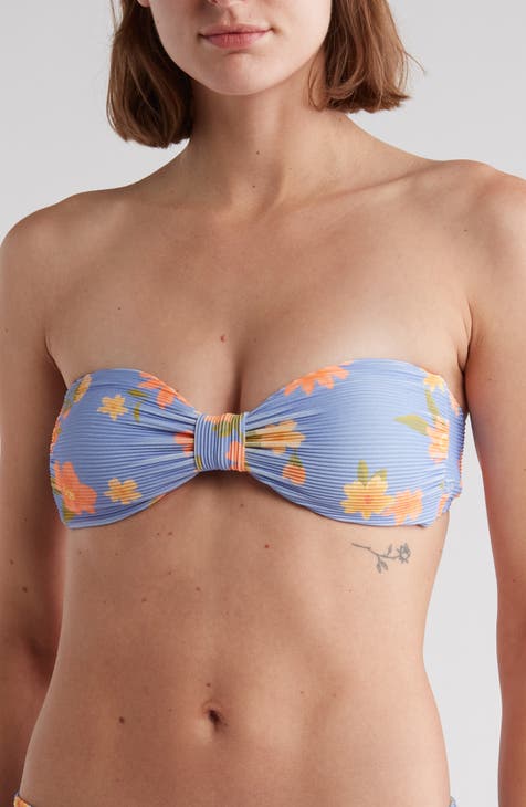 Floral Print Bandeau Bikini Top