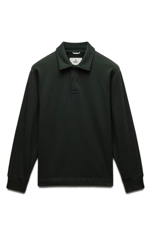 Shop Reigning Champ Midweight Terry Rugby Shirt In Petrol