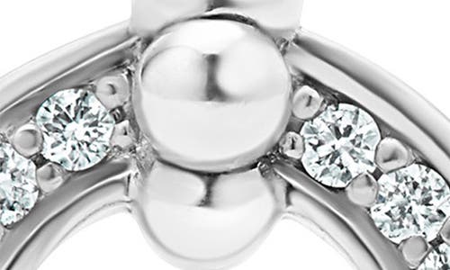 Shop Lagos Caviar Spark Diamond Open Circle Stud Earrings In Diamond/silver