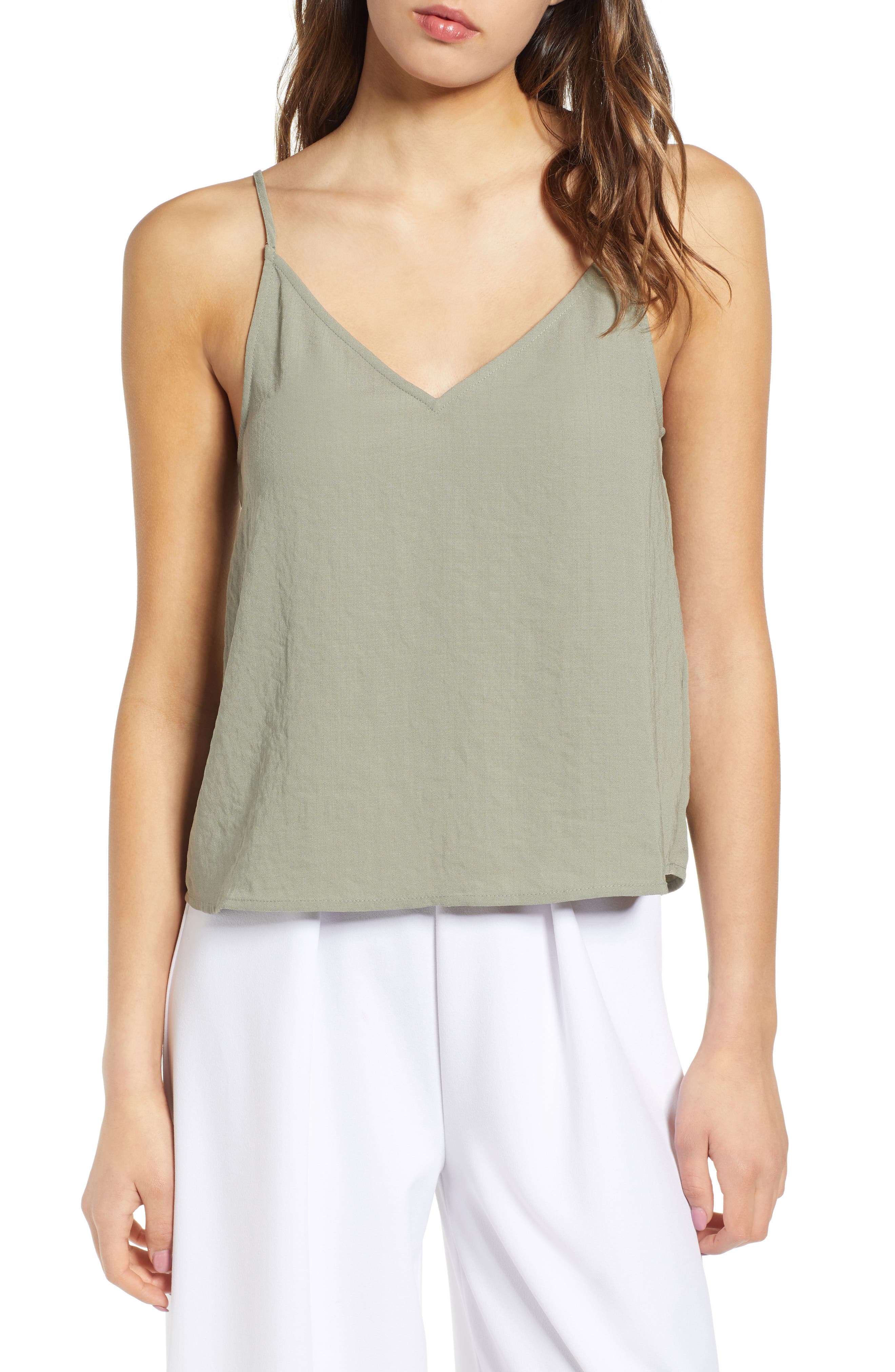 Leith Deep V-Neck Camisole, Green