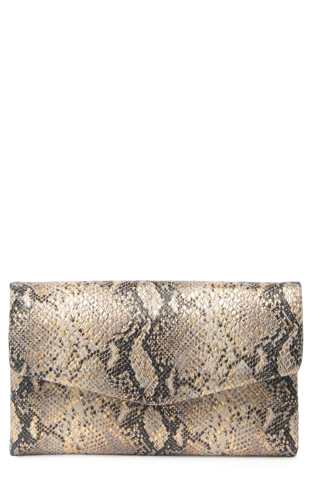 Hobo Lacy Trifold Leather Wallet In Glam Snake