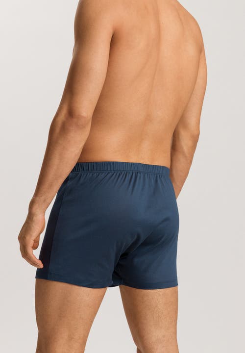 Hanro Men's Sporty Mercerized Cotton Boxers In Midnight Sky