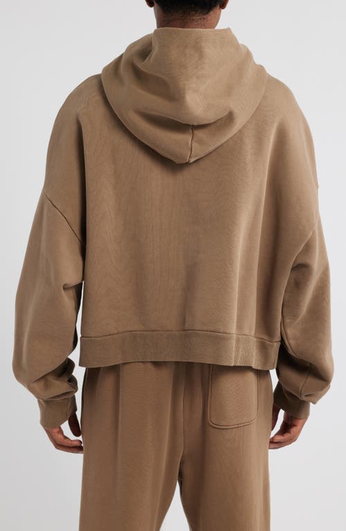 Elwood Rectangle Hoodie In Dull Brown