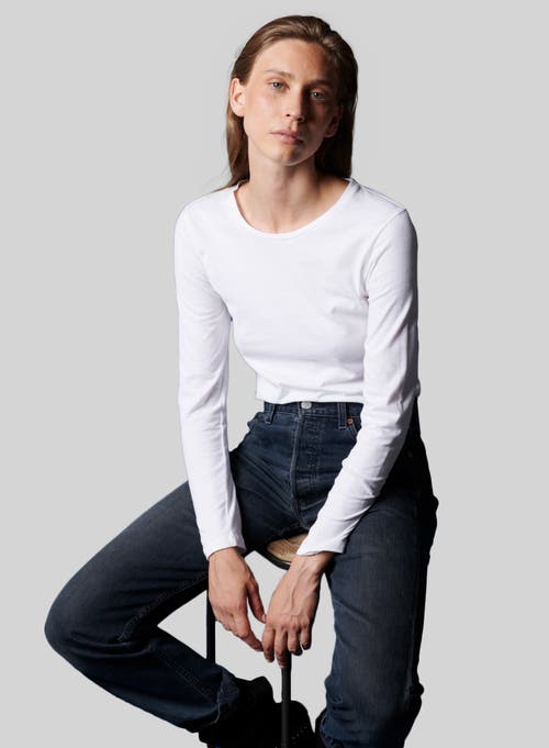 MAJESTIC MAJESTIC FILATURES COTTON 'SILK TOUCH' LONG SLEEVE CREWNECK T-SHIRT