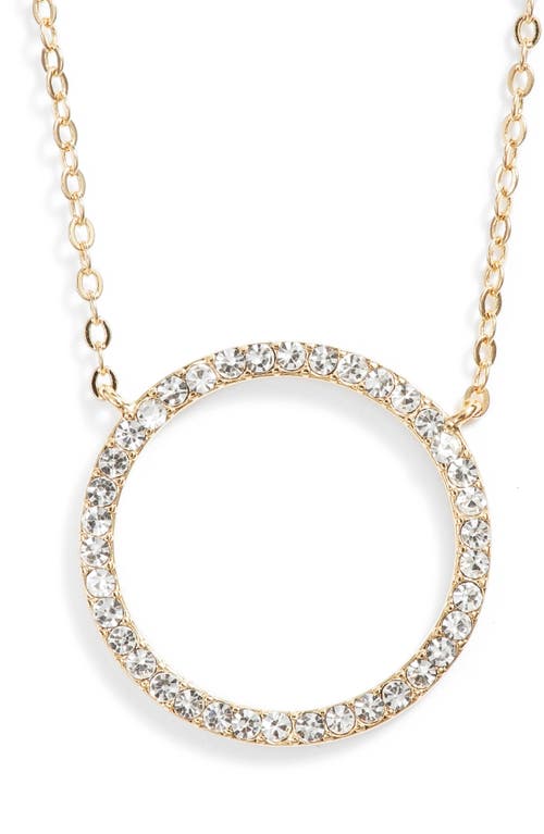 Nordstrom Pavé Open Circle Pendant Necklace in Clear- Gold at Nordstrom