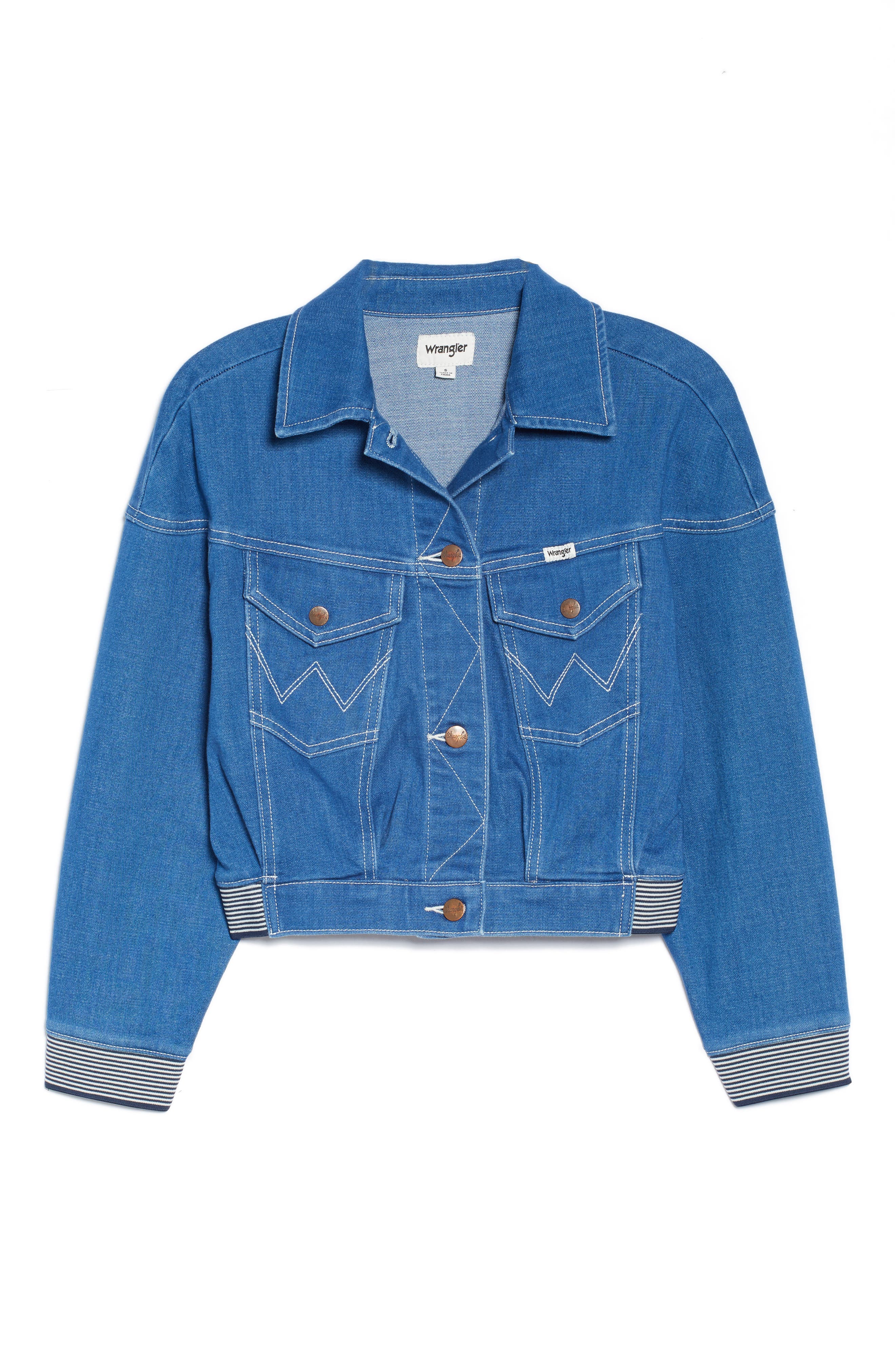 wrangler cropped denim jacket