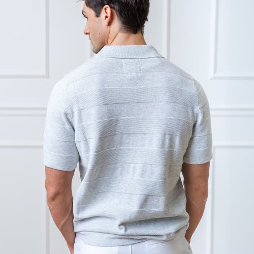 Shop Hope & Henry Mens' Short Sleeve Sweater Polo In Grey