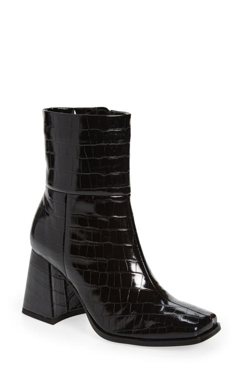 KAT MACONIE Saffle Croc Embossed Bootie in Black