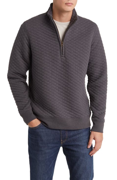 Billy Reid Diamond Quilted Half-zip Sweatshirt, Men's Shirts