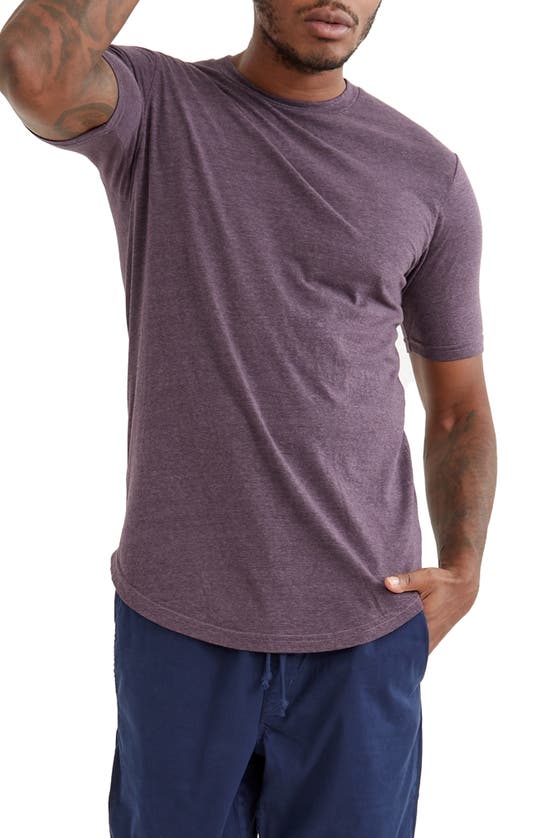Goodlife Overdyed Triblend Scallop Crew T-shirt In Black Plum