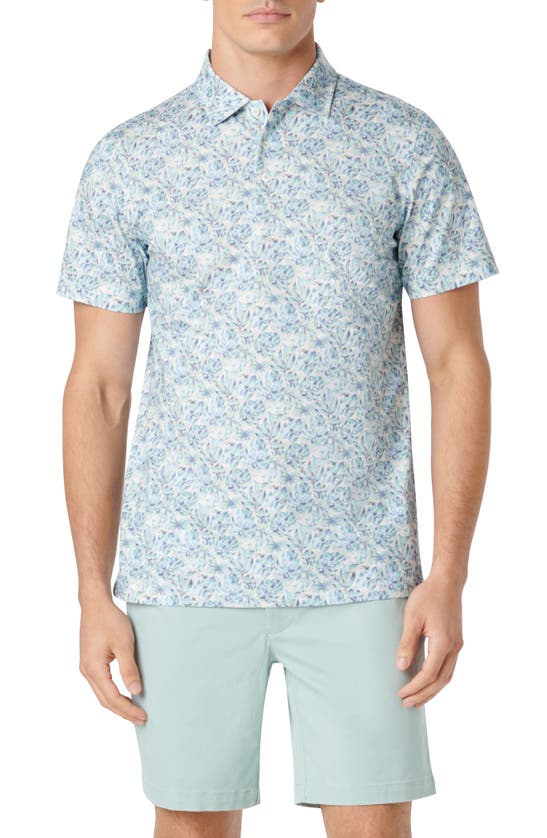 Shop Bugatchi Victor Ooohcotton® Leaf Print Polo In Mint