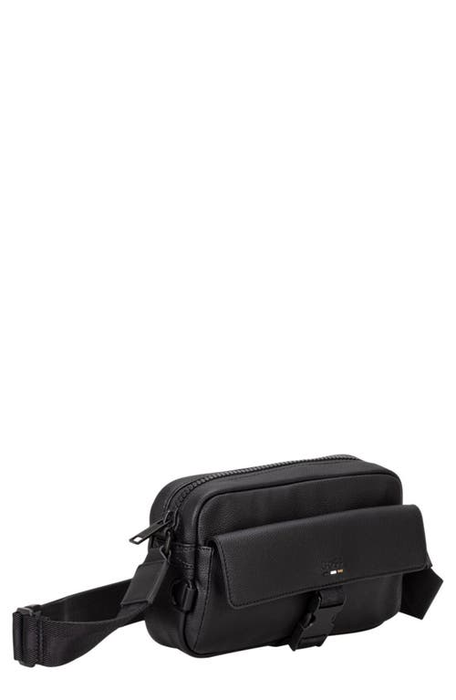 Ray Faux Leather Crossbody Bag in Black