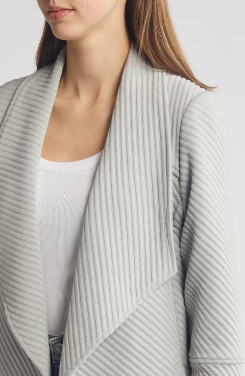 Sam Edelman Drape Front Rib Jacket In Light Grey