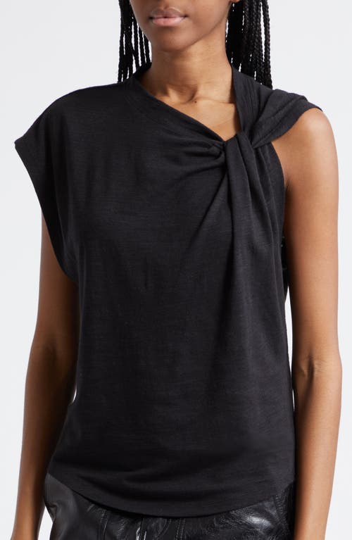 Shop Isabel Marant Nayda Asymmetric Cotton Slub Top In Black