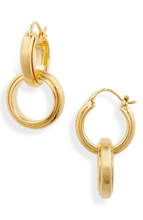 Signet 2-in-1 Huggie Hoop Earrings in Gold