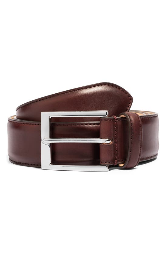 To Boot New York Leather Belt In Burnished Brown