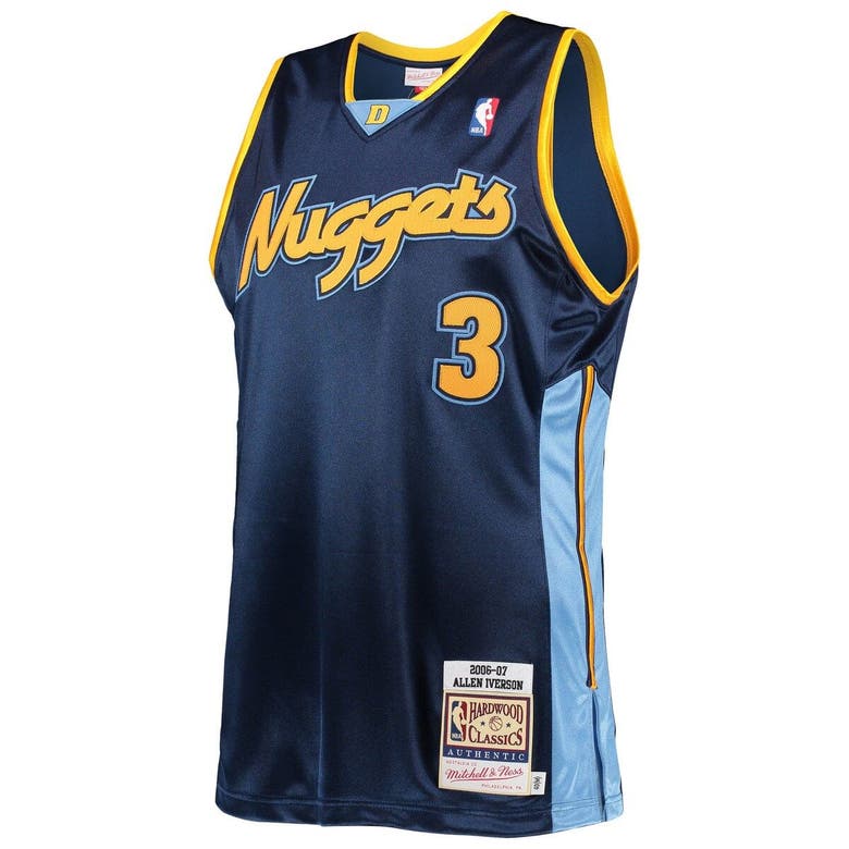 Mitchell & Ness Allen Iverson Navy Denver Nuggets Hardwood Classics Authentic 2006 Jersey