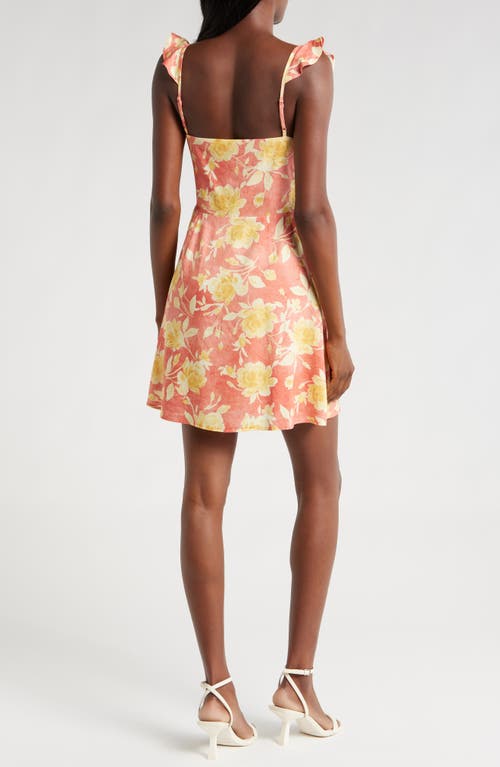 Shop Wayf Goldie Floral Sundress In Amber Roses