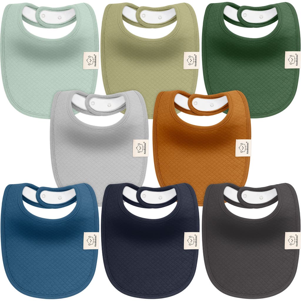 Keababies 8-pack Quin Drool Bibs In Hunter