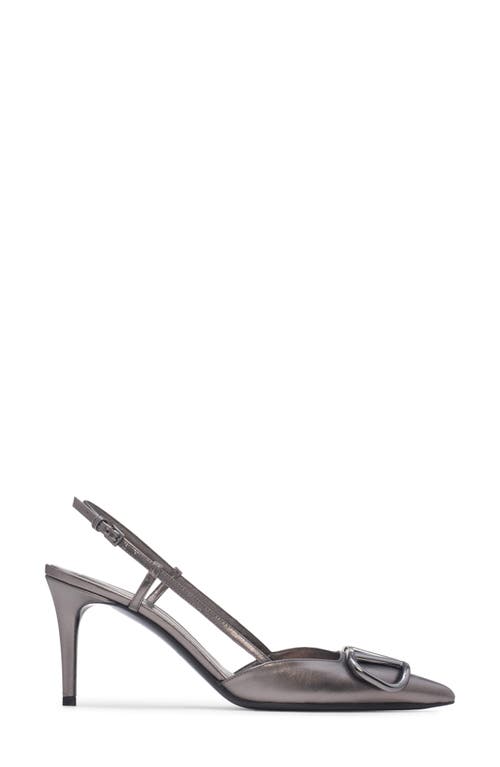 Shop Valentino Garavani Vlogo Pointed Toe Slingback Pump In 113 Antracite