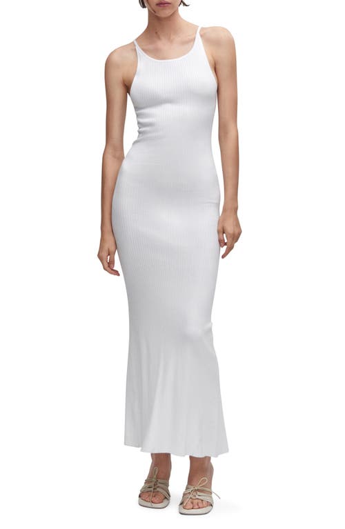 MANGO Sleeveless Rib Stitch Maxi Dress in Ecru at Nordstrom, Size 4