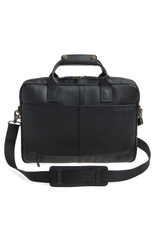 Johnston & Murphy Pebbled Leather Briefcase In Black