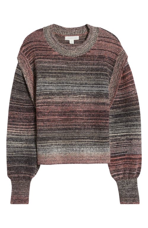 Shop Treasure & Bond Ombré Stripe Crewneck Sweater In Rust- Black Ombre