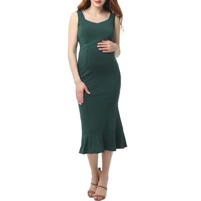 Kimi And Kai Kora Maternity Mermaid Midi Dress, Green