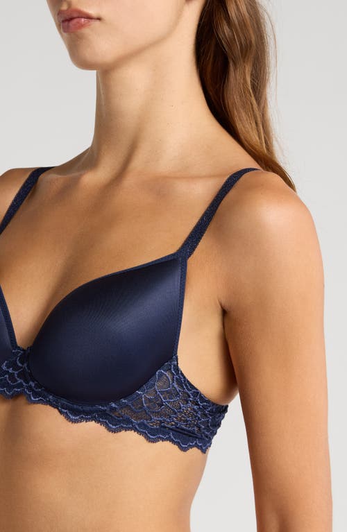 Shop Simone Perele Caresse Underwire Plunge Bra In Ink Blue