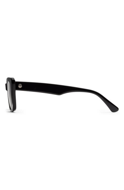 Shop Electric Portofino 52mm Rectangular Sunglasses In Gloss Black/grey Polar