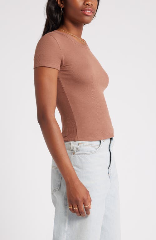 Shop Bp. Rib T-shirt In Brown Topaz