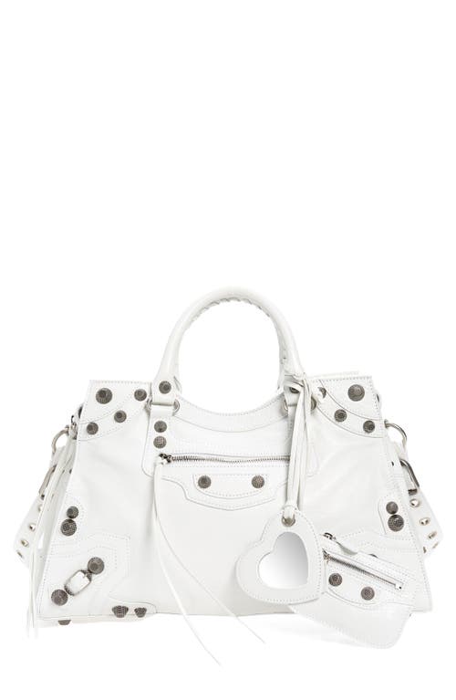Neo Cagole City Leather Shoulder Bag in Optic White