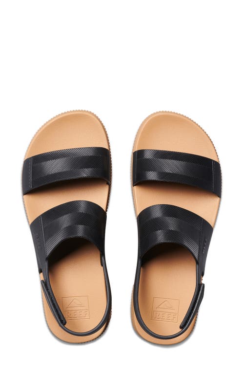 Reef Water Vista Platform Slingback Sandal In Black/tan