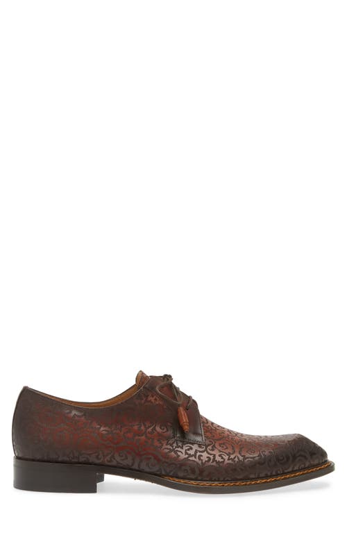 Shop Mezlan Lontani Plain Toe Derby In Cognac/rust