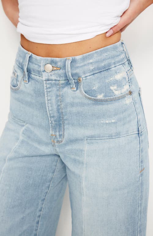 Shop Good American Good Waist Distressed Palazzo Jeans In Indigo417