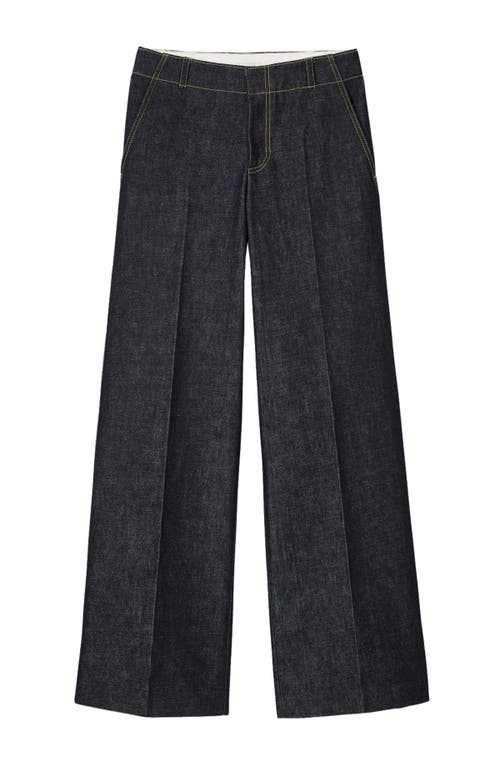 Sandro Wide-leg Jeans In Raw-denim