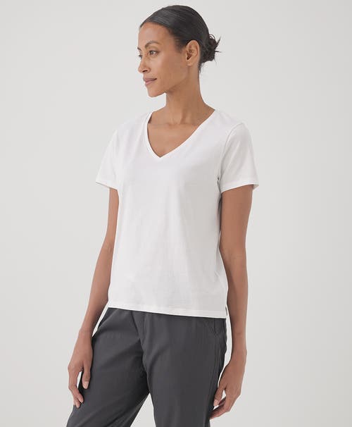 Pact Organic Cotton Softspun V-neck Tee In White