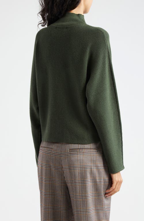 Shop Ramy Brook Cassidy Mock Neck Wool Sweater In Dark Sage