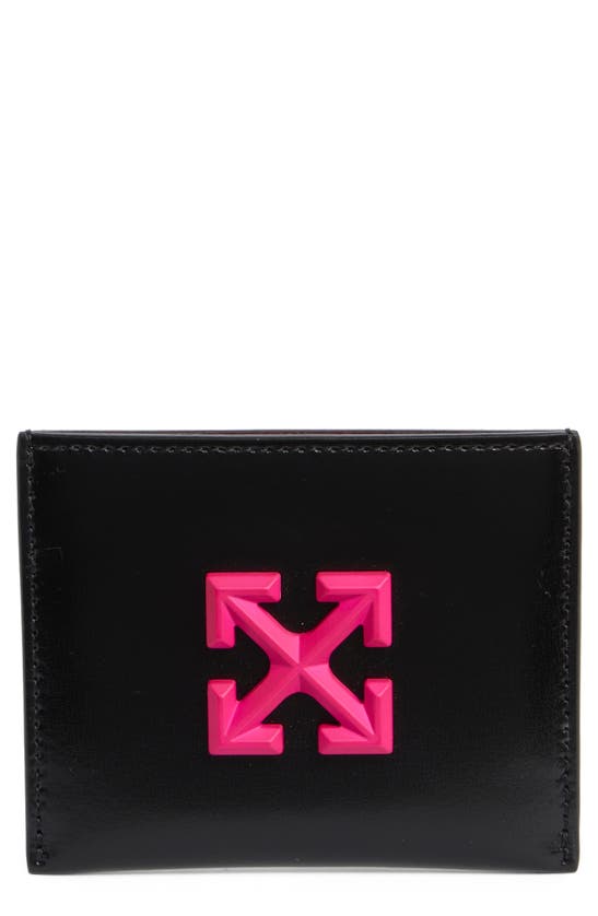 Off-white Jitney Simple Leather Card Case In Black
