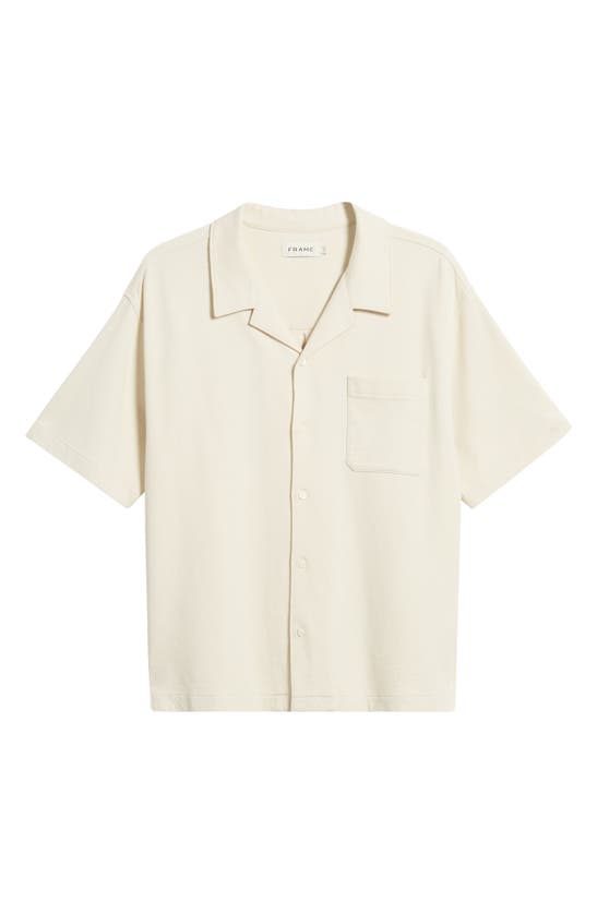 Shop Frame Duo Fold Relaxed Short Sleeve Button-up Shirt In White Sand