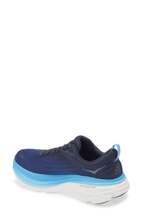 Shop Hoka Bondi 8 Running Shoe In Bellwether Blue/bluing