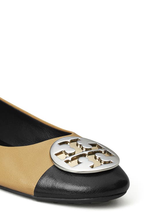 Shop Tory Burch Claire Cap Toe Ballet Flat In Ginger Shortbread/black