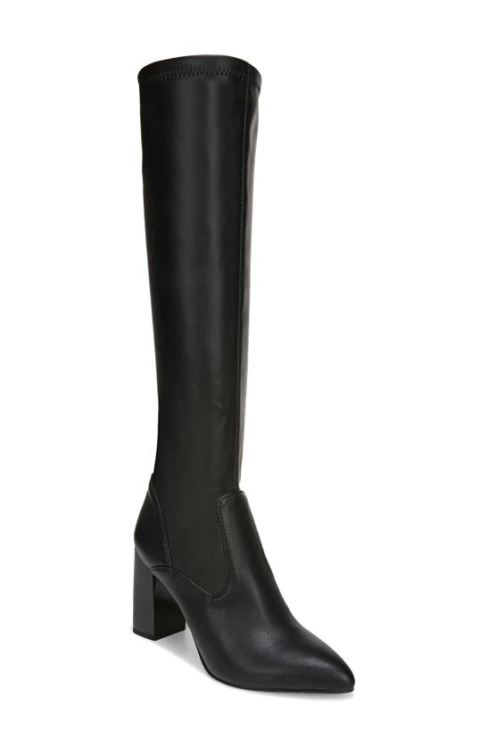 Franco Sarto Katherine Womens Faux Leather Tall Knee-high Boots In Black Faux Leather