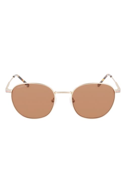 Lacoste 52mm Oval Sunglasses in Semimatte Gold at Nordstrom