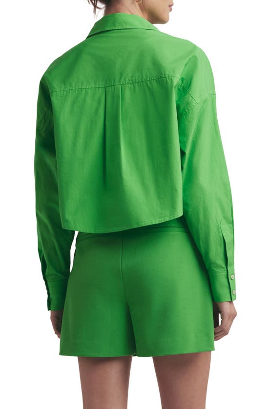 Shop Favorite Daughter The Crop Ex Boyfriend Button-up Shirt In Lime