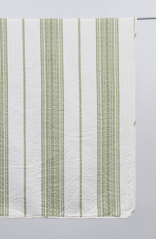 Shop Woven & Weft Farmhouse Stripe Quilt & Sham Set In White/green