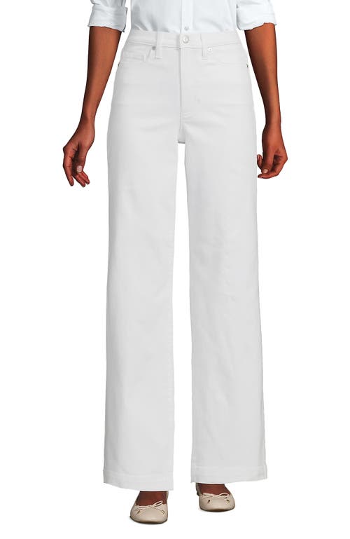 Shop Lands' End Recover High Rise Wide Leg Blue Jeans In White