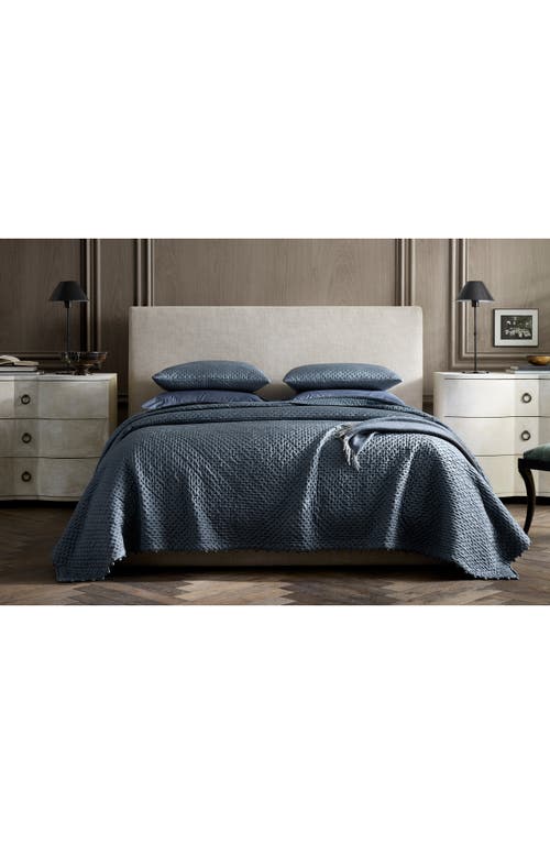 Matouk Margaret Pompom Quilted Silk Comforter In Evening
